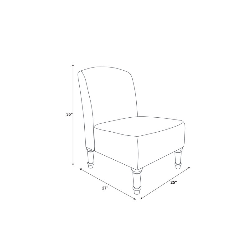 Beachcrest Home Almyra Coastal Upholstered Slipper Chair with Wood Legs